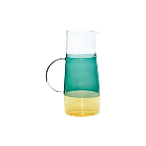 Carafe Lemonade verre vert / 1,3 L - Soufflé bouche - HÜBSCH - Vert - Verre soufflé bouche