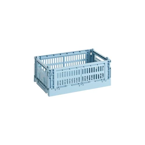 Cestino Colour Crate materiale plastico blu Small / 17 x 26,5 cm - Riciclato - Hay - Azzurro - Polipropilene riciclato