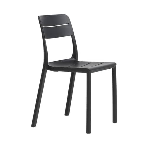 Chaise empilable Cassia Bistrot noir - NARDI - Anthracite - Résine de fibre de verre