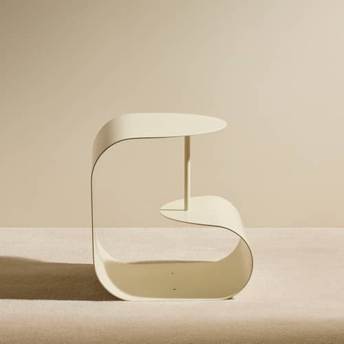 Gégé End table metal beige / 45 x 45 x H 45 cm - Maison Sarah Lavoine - Ecru matte - Powder coated steel