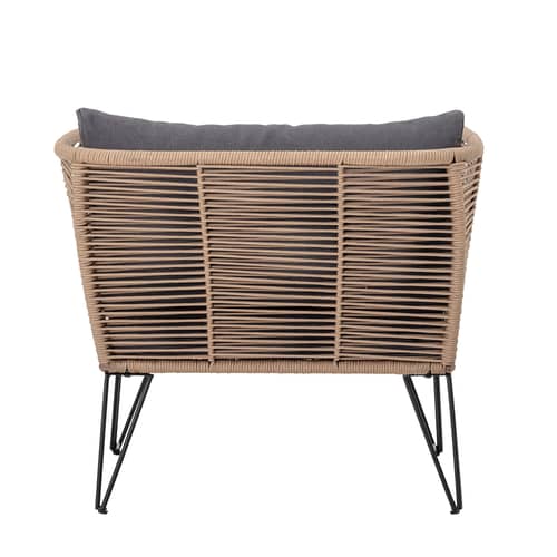 Fauteuil rembourré Mundo / Fils PVC - Bloomingville - Taupe / Tissu gris foncé - Acier laqué, Tissu polyester