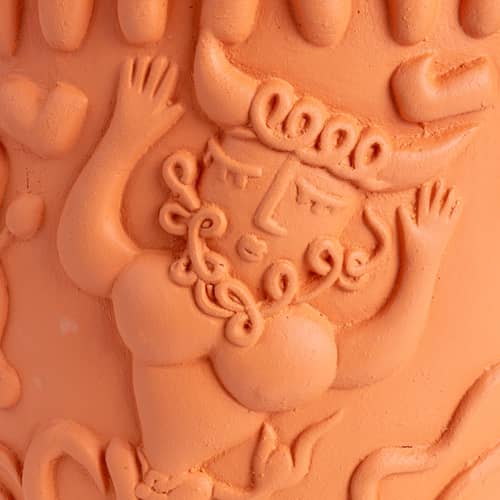 Magna Graecia - Goblet Flowerpot ceramic orange / Ø 32 x H 29.5 cm - Seletti - Terracotta - Terracotta