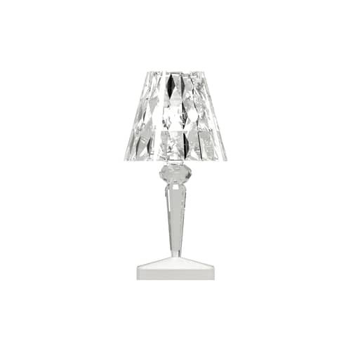 Lampe extérieur sans fil rechargeable Battery LED plastique transparent / H 22 cm - USB - Kartell - Cristal - Technopolymère thermoplastique