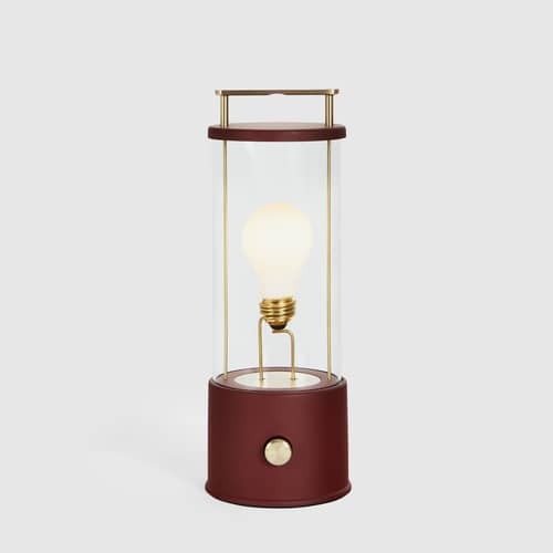 Lampe extérieur sans fil rechargeable The Muse métal rouge / IP44 - Verre - TALA - Rouge Pomona - Aluminium, Laiton massif, Verre borosilicaté