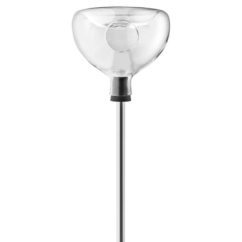 Mangeoire à oiseaux  verre transparent / Sur pied - Bain intégré - Eva Trio - Transparent / Pied acier - Acier inoxydable, Caoutchouc, Verre