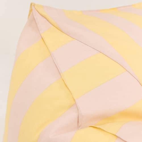 Outdoor-Hocker Lenny textil gelb - NOBODINOZ - Gelb & Rosa / Gestreift - Expandiertes Polystyrol, Polyacryl-Gewebe