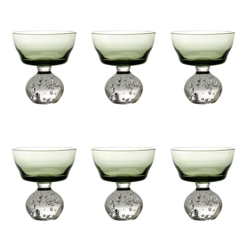 Sektgläser Eternal Snow M glas grün / 6er Set - Ø 9,2 x H 10 cm - Serax - Grün - geblasenes Glas