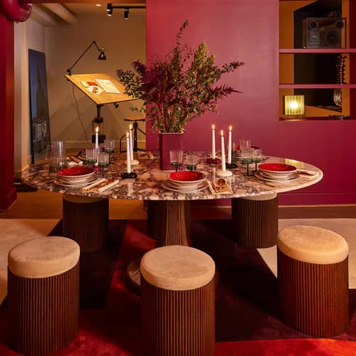 Sitzkissen Riviera textil beige / Beistelltisch (abnehmbares Kissen) - Rattan & Leinen - Ø 36 x H 45 cm - Maison Sarah Lavoine - Beige / Dunkelbeige Rattan - Holz, Leinen, Rattan, Schaumstoff