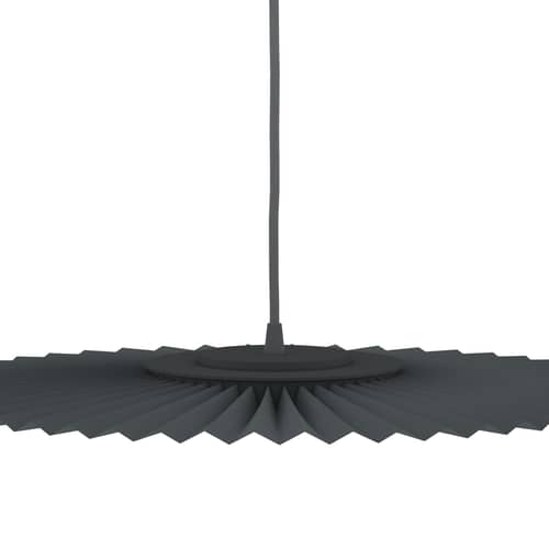 Suspension Carmen Small tissu gris / LED - Ø 50 cm - Hartô - Gris ardoise - Métal peint, Textile contrecollé sur PET