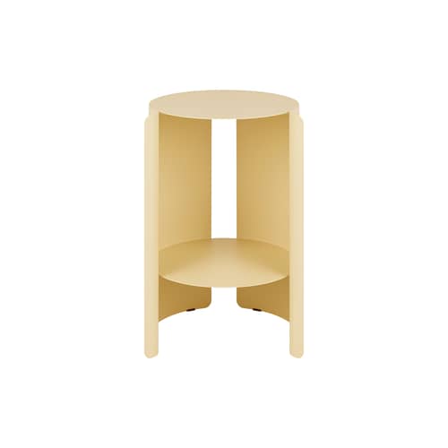 Table d\'appoint Wa métal jaune / Ø 32 x H 50 cm - NOO.MA - Jaune beurre - Acier thermolaqué