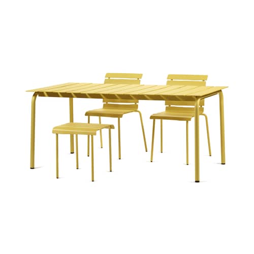 Table rectangulaire Aligned métal jaune / By Maarten Baas - 170 x 85 cm / Aluminium - valerie objects - Jaune - Aluminium thermolaqué