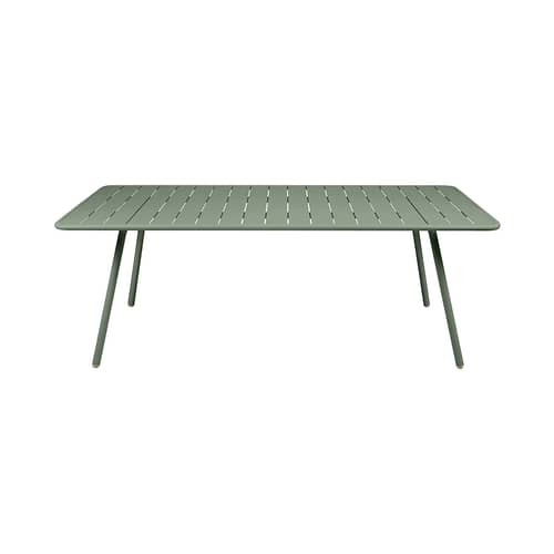 Table rectangulaire Luxembourg métal vert / 207 x 100 cm - 8 à 10 personnes - Fermob - Cactus - Aluminium laqué