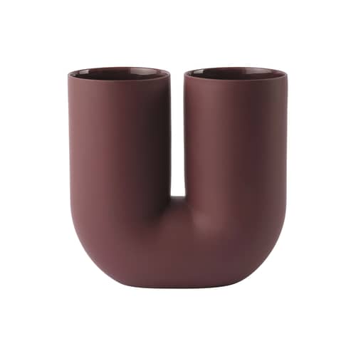 Vaso Kink ceramica rosso / Earnest Studio, 2018 - H 26,3 cm - Muuto - Rosso profondo - Ceramica