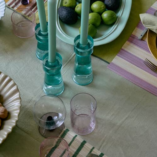 Verre Tube rose / 40 cl - HK LIVING - Rose - Verre texturé