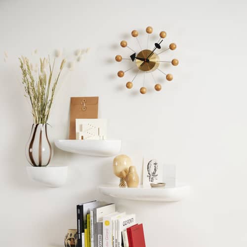 Vitra Ball Clock Wall clock - brass natural cherry tree | Made In