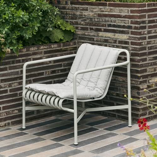 Accessoire / Coussin intégral Soft Quilted - Pour fauteuil bas Palissade avec dossier bas - Hay - Olive - Mousse polyuréthane, Tissu oléfine
