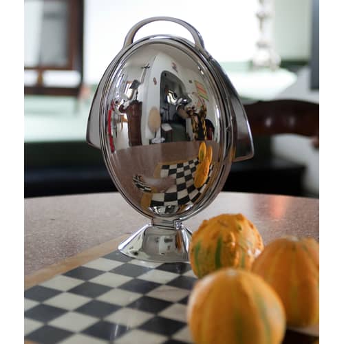 Plateau Anna gong / Pliable - L 44 cm - 3 étages - Alessi - Acier brillant - Acier inoxydable
