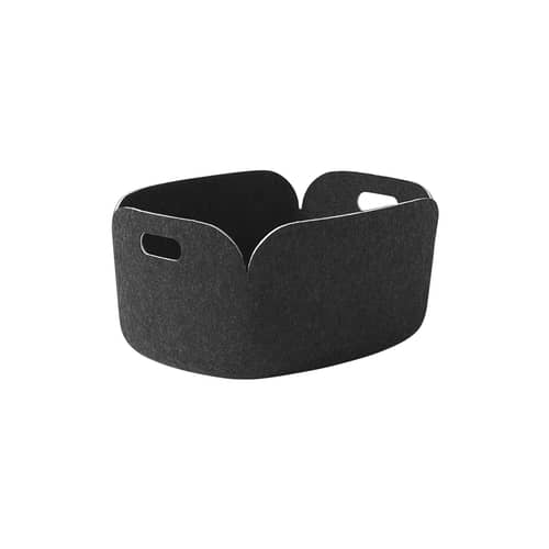 Cestino Restore / Feltro - 35 x 48 cm - Muuto - Grigio-Nero - Feltro riciclato