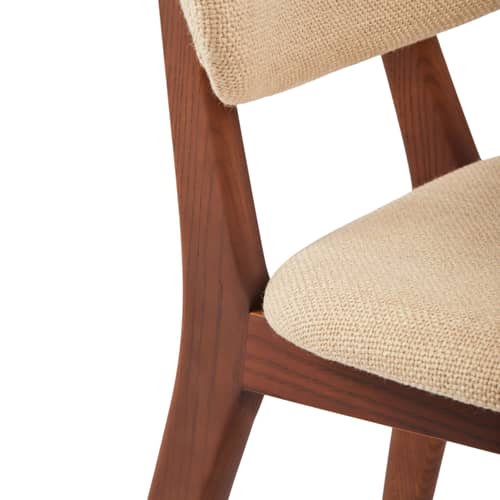 Chaise rembourrée Happy Days tissu beige - POLSPOTTEN - Beige uni - Frêne, Mousse, Tissu