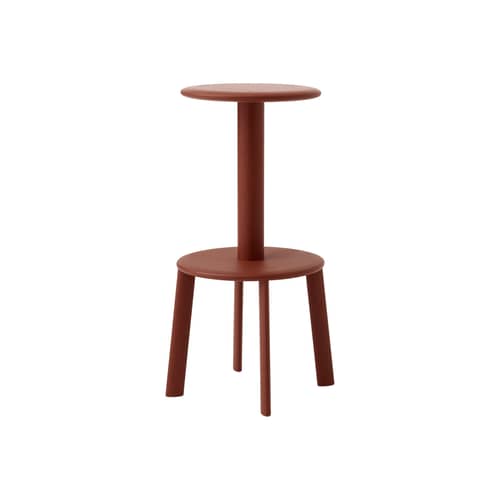 Drehbarer Barhocker Massif AV40 holz rot / H 75 cm - &tradition - Rot-orange / Sockel Rot-orange - Getöntes Eichenholz, thermolackierter Stahl
