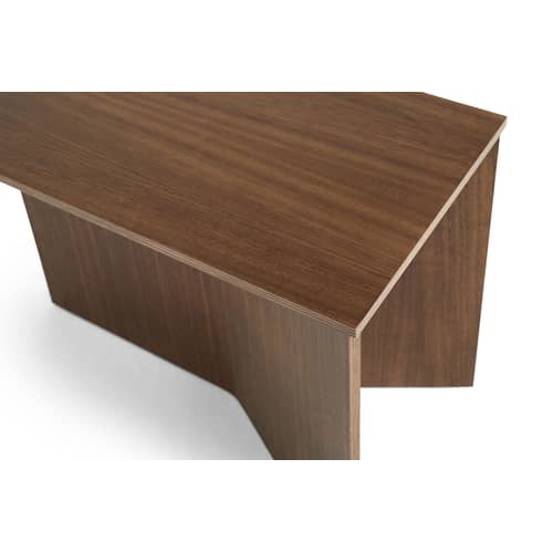 Slit Wood End table natural wood / Oblong - 49.5 x 27.5 x H 35.5 cm / Wood - Hay - Walnut - Walnut veneer