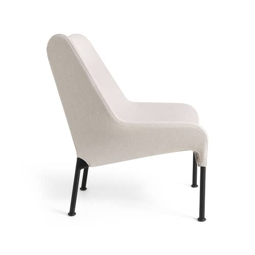 Fauteuil lounge O2 tissu beige - Hay - Gris clair doux - Acier thermolaqué, Mousse moulée, Tissu autoportant