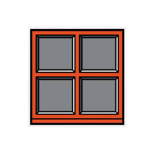 Window 01 Framed poster paper wood multicoloured / By Richard Wood - 70 x 70 cm - The Wrong Shop - Multicoloured (White frame) - Acrylic, Premium paper, Wood