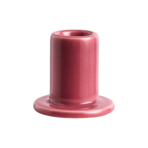 Kerzenleuchter Tube Small keramik rosa / H 5 cm - Hay - Rosa - Fayence