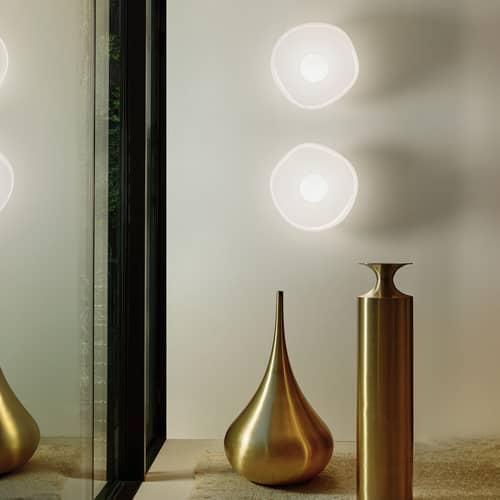 Applique Melt Surface Mini LED / Plafonnier - Ø 30 cm / Change de couleur - Tom Dixon - Blanc opalescent / Chromé - Acier, Polycarbonate soufflé