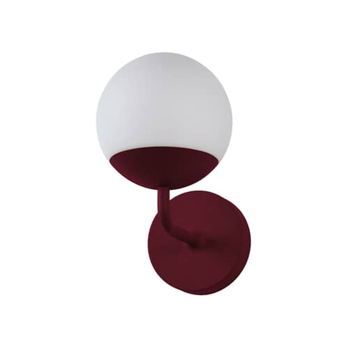 Mooon! LED Outdoor wall light metal glass purple / Glass sphere - Ø 15 cm - Bluetooth - Fermob - Black cherry - Aluminium, Glass