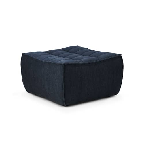 Sitzkissen N701 textil blau / 70 x 70 cm - Ethnicraft - Blau - Gewebe, Holz, Schaumstoff