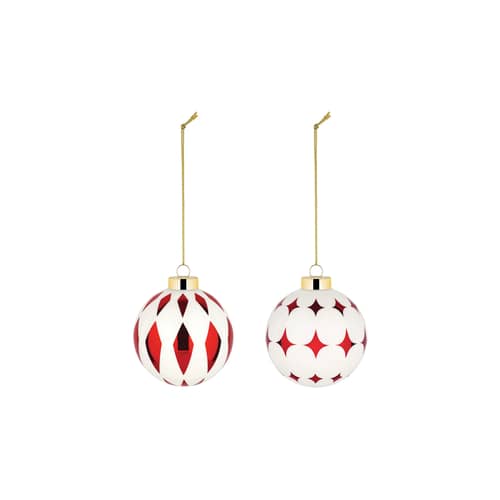 Palle di Natale Delight n°3 vetro rosso / Set di 2 - Ø 6 cm - Alessi - Set n. 3 / Rosso - vetro soffiato
