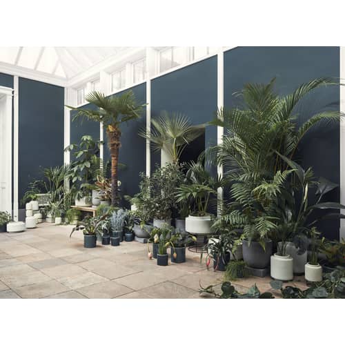 Pot de fleurs Botanique céramique gris / Ø 34,8 x H 40,5 cm - Bolia - Ø 34 cm / Gris & noir - Acier, Céramique