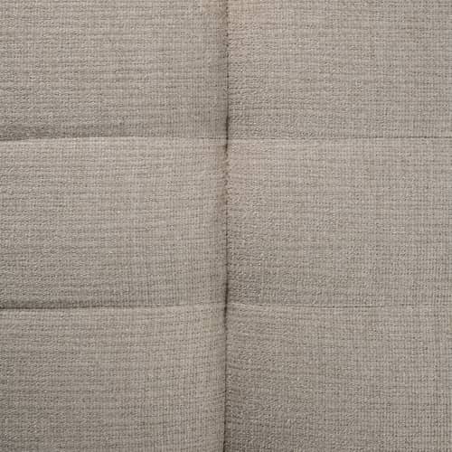 Pouf N701 tissu beige / 70 x 70 cm - Coton recyclé - Ethnicraft - Ecru Eco (coton recyclé) - Bois, Coton recyclé, Mousse PU haute densité