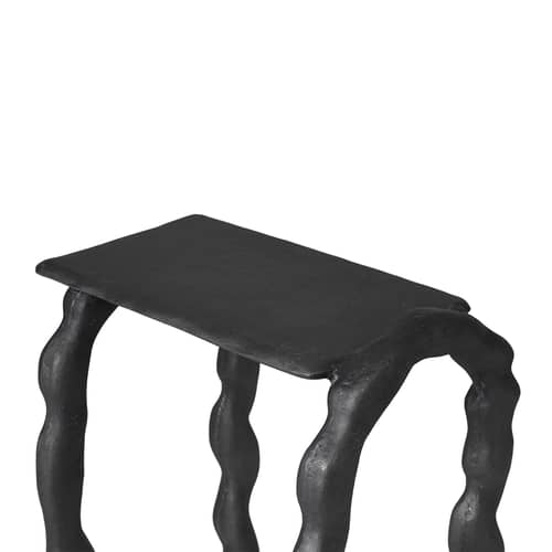 Rotben End table metal black / Stool - Recycled cast aluminium - Ferm Living - Black - Recycled cast aluminium