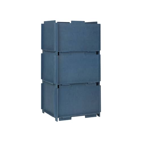 Scatola impilabile Stacie legno blu / 44 x 34 x H 28 cm - MDF - BROSTE COPENHAGEN - Blu - MDF
