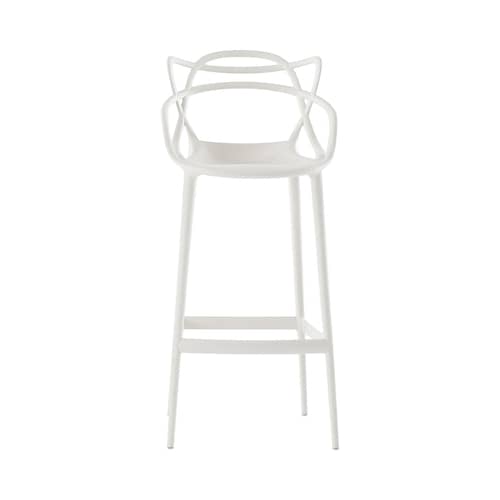 Sedia da bar Masters materiale plastico bianco / H 75 cm - Kartell - Bianco - Tecnopolimero termoplastico riciclato