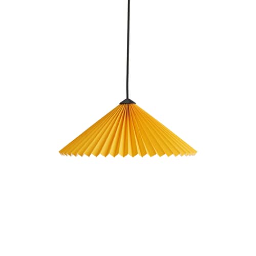 Suspension Matin tissu jaune / Ø 38 cm - Hay - Jaune - Coton enduit plissé