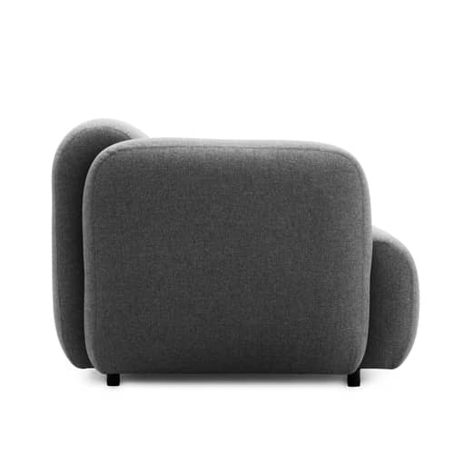 Canapé droit Swell tissu gris / L 167 cm - 2 places - Normann Copenhagen - Gris - Bois, Mousse, Tissu
