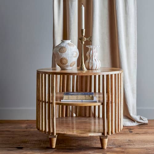 Table basse Sali bois naturel / Ø 60 x H 50 cm - Bloomingville - Bois de manguier - Bois de manguier