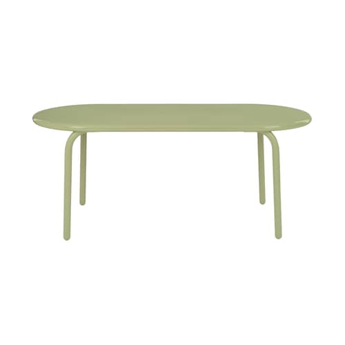 Table ovale Groove métal vert / 186 x 86 cm - Tom Dixon - Vert mousse - Aluminium