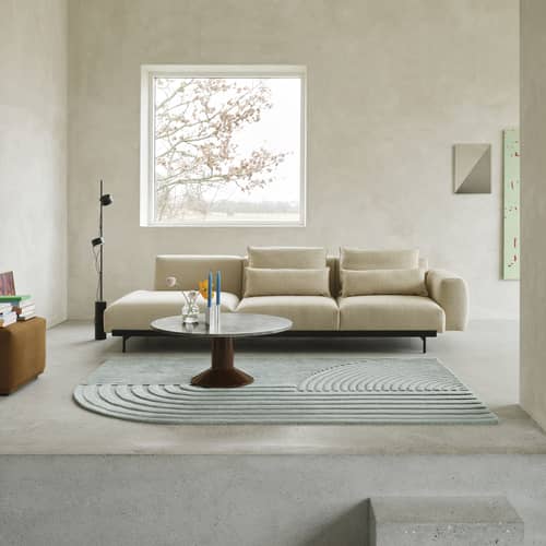Tavolino Midst marmo rosso / Ø 90 cm - Marmo - Muuto - Grigio marmo / Bordeaux - Acciaio, Marmo