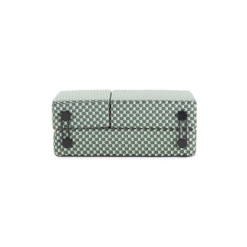Bettsessel Trix OUTDOOR x Liberty textil grün / Beistellbett - Kartell - Salbeigrün (Liberty Obi Check) - Outdoor-Stoff, Polyurhethan, Thermoplastisches Polykarbonat