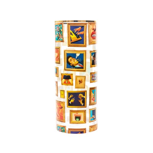 Vase Toiletpaper - Frames verre multicolore / Medium - Ø 20 x H 50 cm / Détail or 24K / Seconde vie - Seletti - Frames - Or véritable, Verre