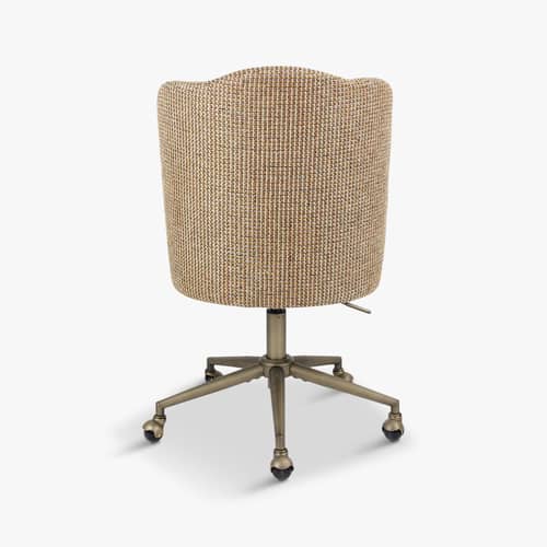 Sedia da ufficio Aero tessuto giallo - NV GALLERY - Giallo / Ottone spazzolato - Ferro, Schiuma ad alta densità, Tissu Tweed