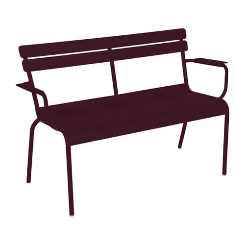 Banc avec dossier Luxembourg métal violet / 2 places - L 131 cm - Fermob - Cerise noire - Aluminium