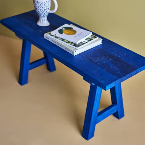 Banc Porir bois bleu / L 100 cm - Bois de récupération - Bloomingville - Bleu - Bois de récupération