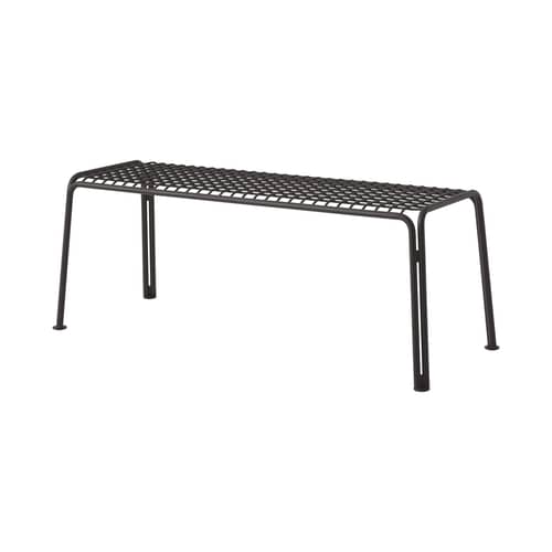 Banc Thorvald SC112 métal noir / L 125 cm - &tradition - Noir chaud - Acier thermolaqué