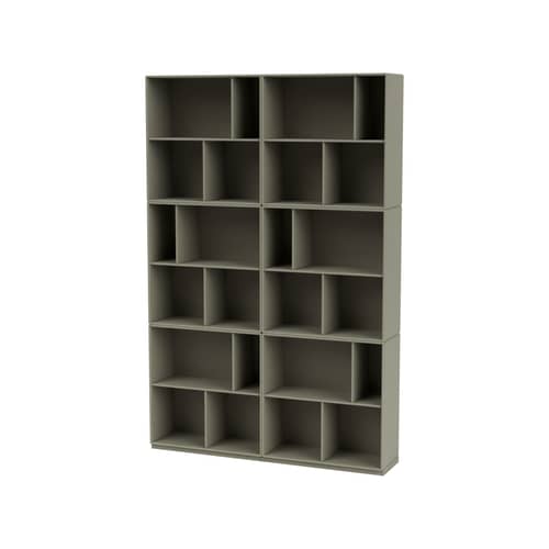 Bibliothèque Read bois gris / L 139,2 x P 30 x H 211,8 cm - MONTANA - Fennel 144 - MDF laqué