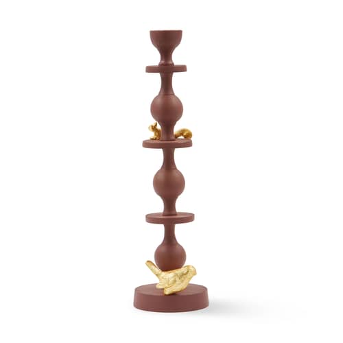 Bougeoir Climbing Pole Large métal / H 37 cm - Pols Potten - Violet foncé - Aluminium